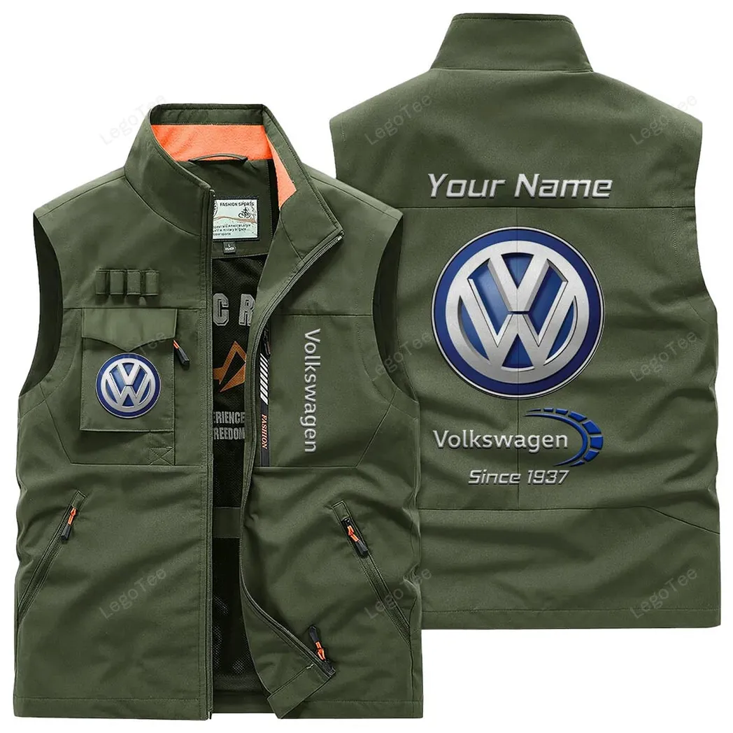 Volkswagen Outdoor Sleeveless Vest, Gift For Volkswagen Lovers, Gift For Him, Husband, Boyfriend - Army Green CAR131021325680-1