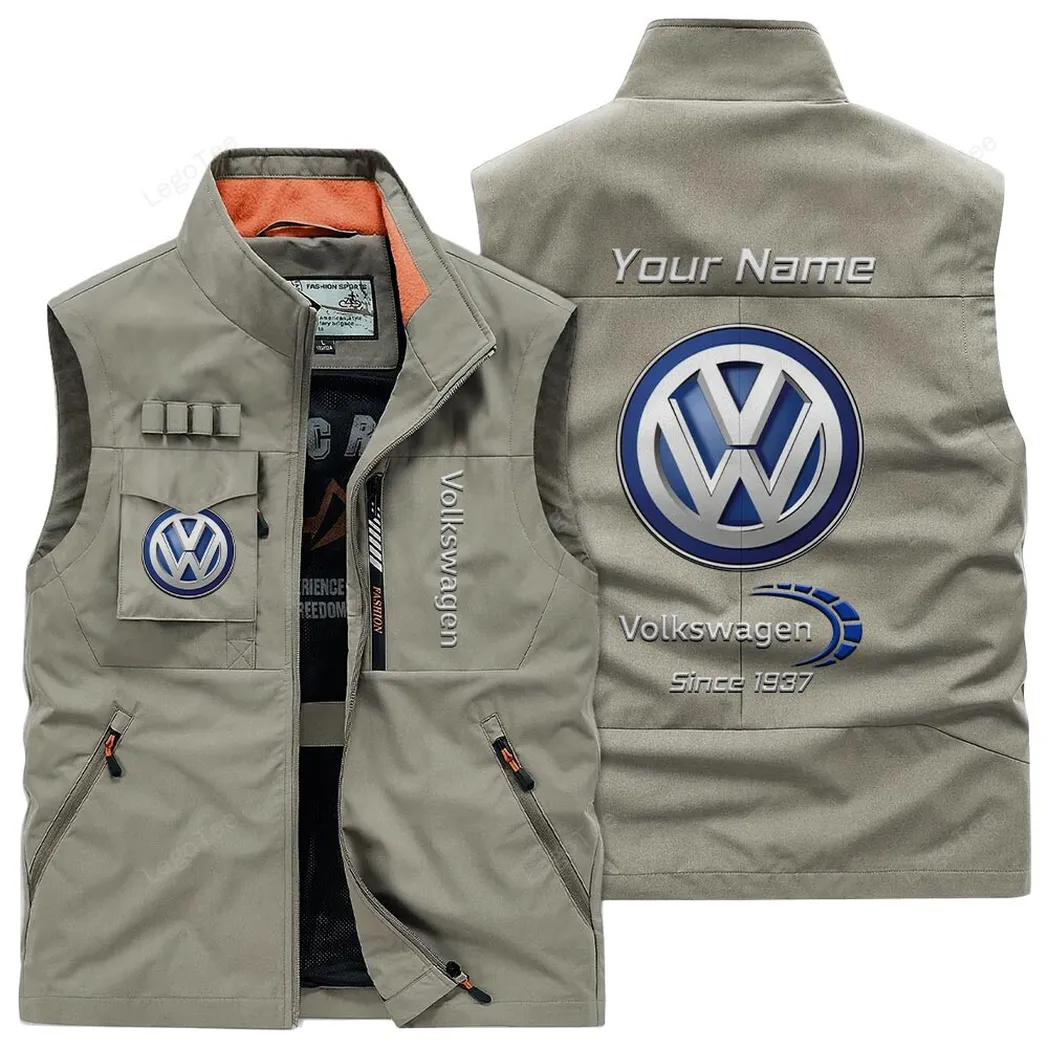 Volkswagen Outdoor Sleeveless Vest, Gift For Volkswagen Lovers, Gift For Him, Husband, Boyfriend - Khaki CAR131021325680-4