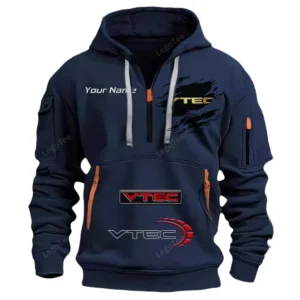VTEC Honda Half Zip Hoodie CAR113021425820, Best Gift for Him, Husband, Boyfriend - Navy
