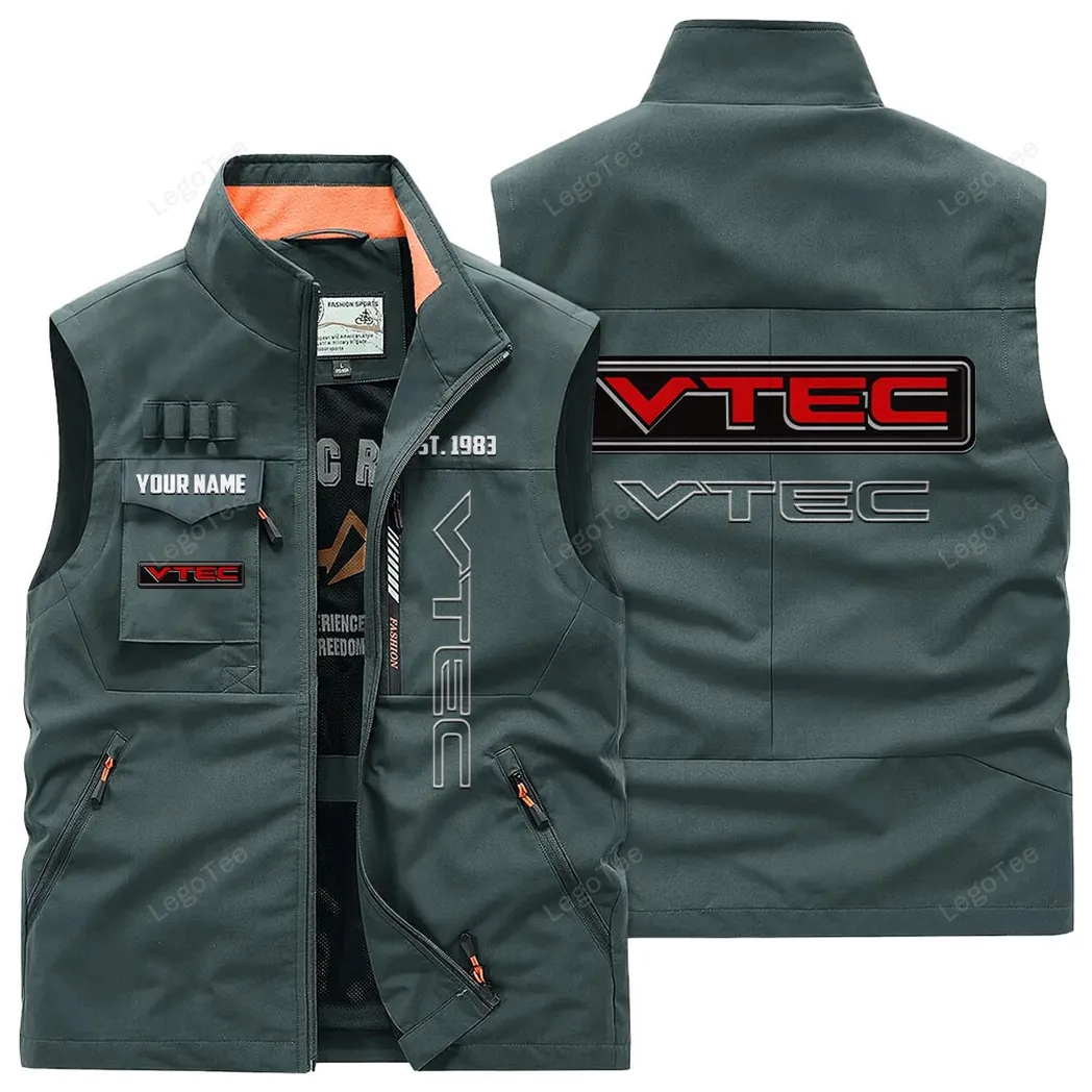 VTEC Honda Outdoor Sleeveless Vest, Gift For VTEC Honda Lovers, Gift For Him, Husband, Boyfriend - Bean Green CAR132021325966-2