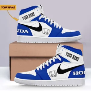 Honda Air Jordan 1 High Sneakers, Nike Sneaker For Honda Lovers CAR317032425675 - Blue
