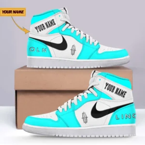Lincoln Air Jordan 1 High Sneakers, Nike Sneaker For Lincoln Lovers CAR317032425677 - Cyan