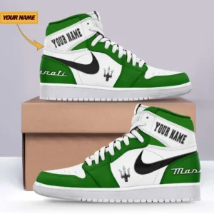Maserati Air Jordan 1 High Sneakers, Nike Sneaker For Maserati Lovers CAR317032425681 - Green
