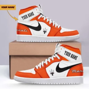 Maserati Air Jordan 1 High Sneakers, Nike Sneaker For Maserati Lovers CAR317032425681 - Orange