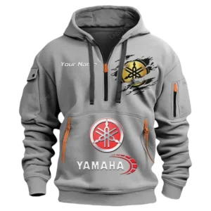 Yamaha Half Zip Hoodie CAR113021425816, Best Gift for Him, Husband, Boyfriend - Gray