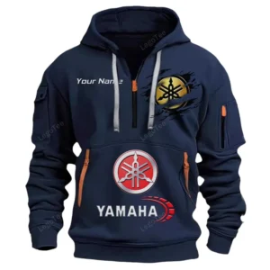 Yamaha Half Zip Hoodie CAR113021425816, Best Gift for Him, Husband, Boyfriend - Navy