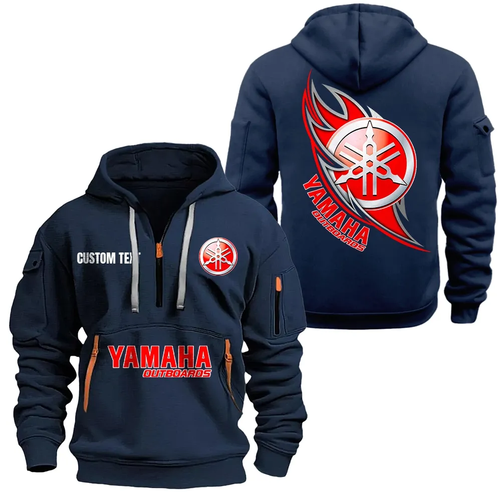Yamaha Outboards Hoodie Half Zipper CAR1701112214, CAR All Over Print Hoodie Half Zipper - Navy