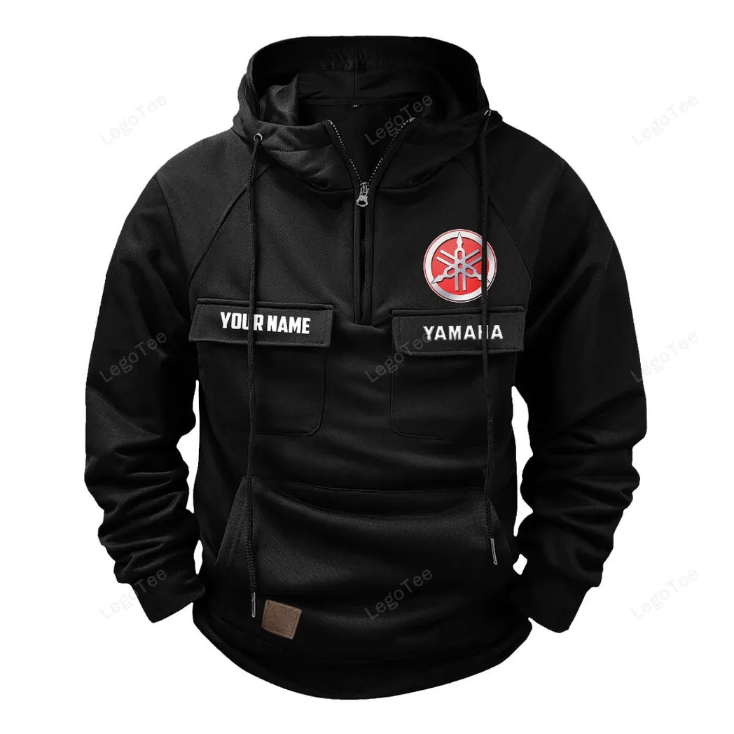 Yamaha Tactical Quarter Zip Hoodie, Gift For Yamaha Lovers, Gift For Him, Husband, Boyfriend - Black CAR109021425362-2