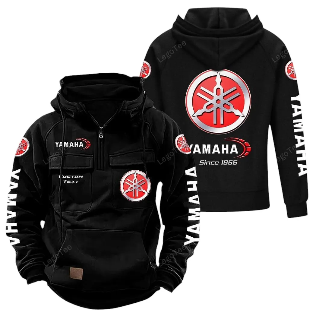 Yamaha Tactical Quarter Zip Hoodie, Gift For Yamaha Lovers, Gift For Him, Husband, Boyfriend - Black CAR96021425729-2