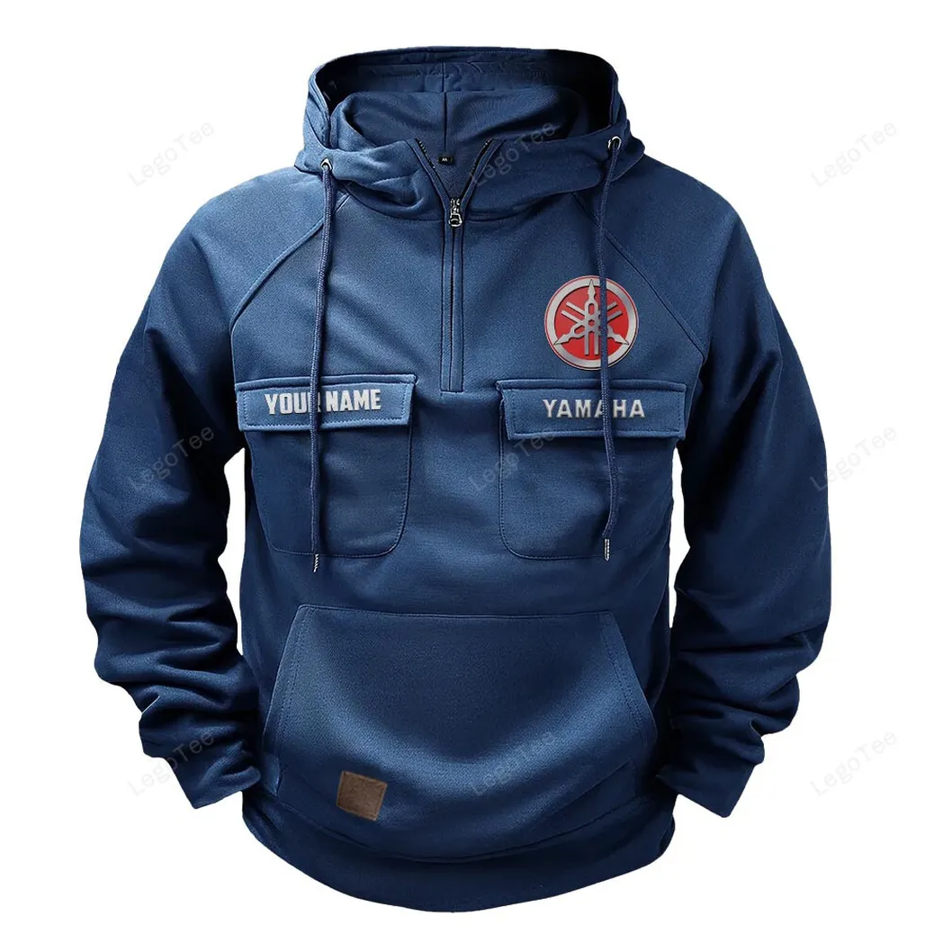 Yamaha Tactical Quarter Zip Hoodie, Gift For Yamaha Lovers, Gift For Him, Husband, Boyfriend - Dark Blue CAR109021425362-3