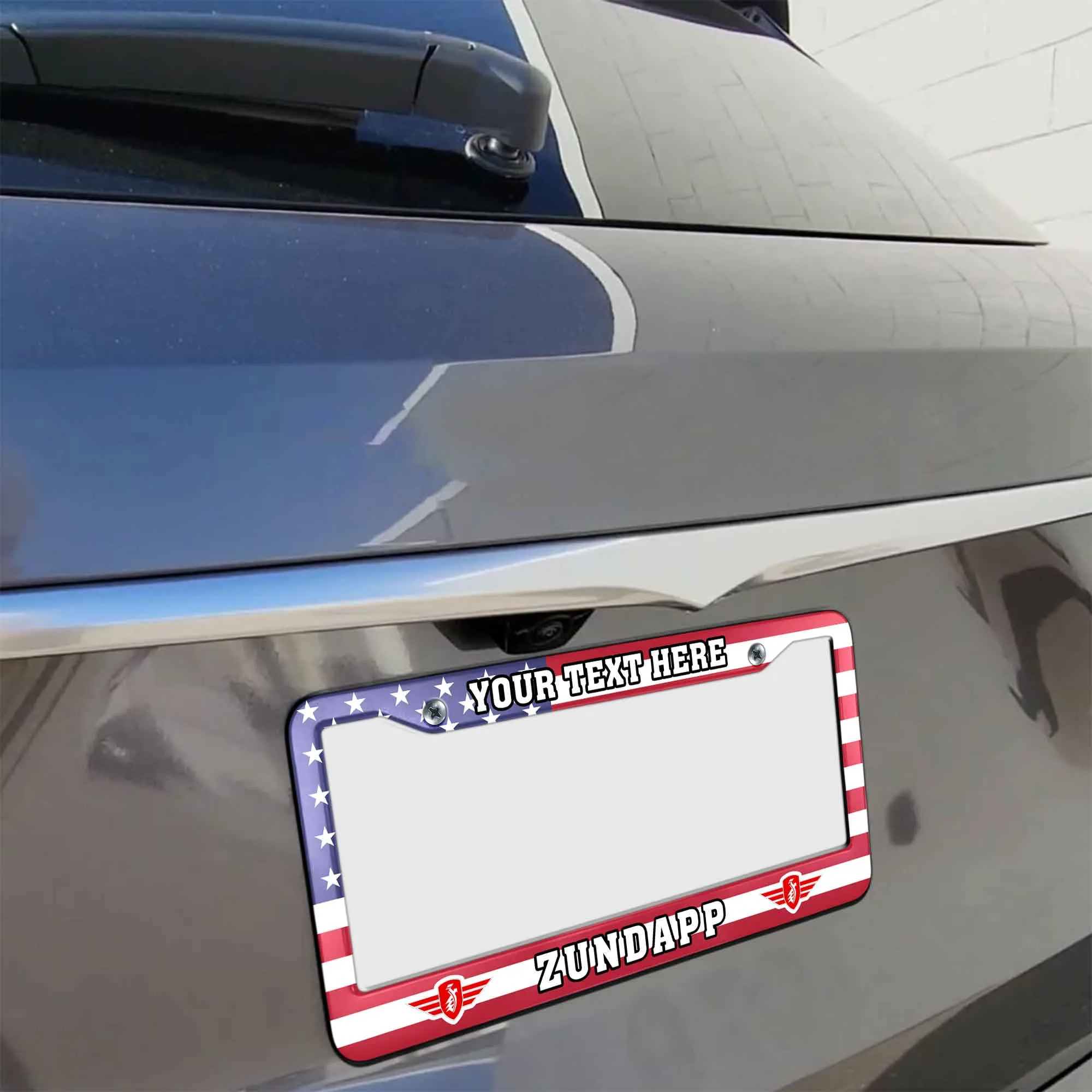 Zundapp License Plate Frame USA Flag Style, Gift For Zundapp Lovers LPF02030425944 - 2 Holes
