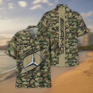 Mercedes AMG Hawaiian Shirt Style Camo Oversized Hawaiian CAR210040825751