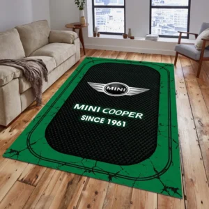 Mini Cooper Rug, Gift For Mini Cooper Lovers, Gift For Him, Husband, Boyfriend CAR15203142556 - Green