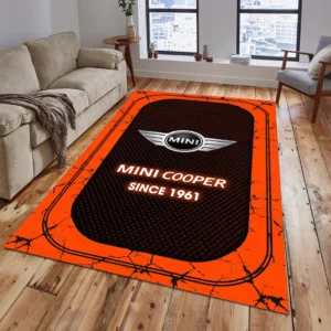 Mini Cooper Rug, Gift For Mini Cooper Lovers, Gift For Him, Husband, Boyfriend CAR15203142556 - Orange