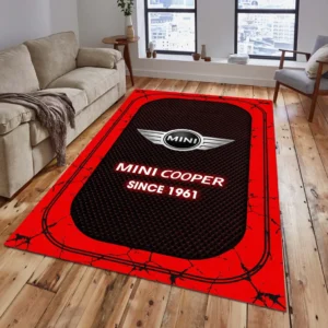 Mini Cooper Rug, Gift For Mini Cooper Lovers, Gift For Him, Husband, Boyfriend CAR15203142556 - Red