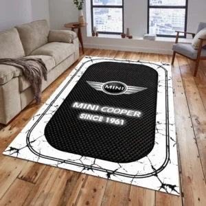 Mini Cooper Rug, Gift For Mini Cooper Lovers, Gift For Him, Husband, Boyfriend CAR15203142556 - White