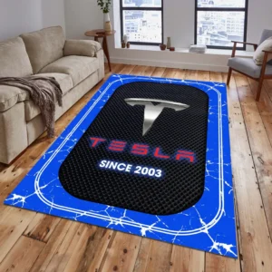 Tesla Rug, Gift For Tesla Lovers, Gift For Him, Husband, Boyfriend CAR15203142576 - Blue