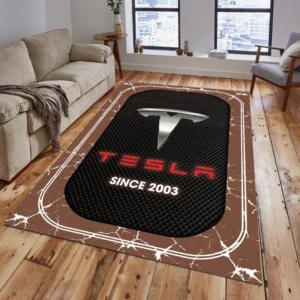 Tesla Rug, Gift For Tesla Lovers, Gift For Him, Husband, Boyfriend CAR15203142576 - Brown
