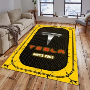 Tesla Rug, Gift For Tesla Lovers, Gift For Him, Husband, Boyfriend CAR15203142576 - Yelloư