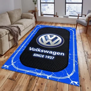 Volkswagen Rug, Gift For Volkswagen Lovers, Gift For Him, Husband, Boyfriend CAR15203142584 - Blue