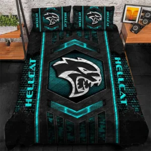 Dodge Challenger Hellcat Bedding Set, Gift For Dodge Challenger Hellcat Lovers, Gift For Him, Husband, Boyfriend CAR1790317027 - Cyan