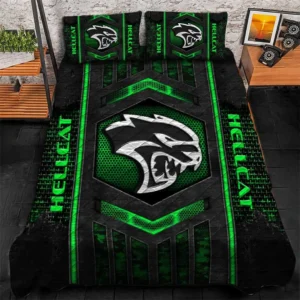 Dodge Challenger Hellcat Bedding Set, Gift For Dodge Challenger Hellcat Lovers, Gift For Him, Husband, Boyfriend CAR1790317027 - Green