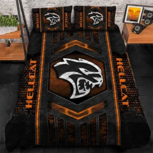 Dodge Challenger Hellcat Bedding Set, Gift For Dodge Challenger Hellcat Lovers, Gift For Him, Husband, Boyfriend CAR1790317027 - Orange