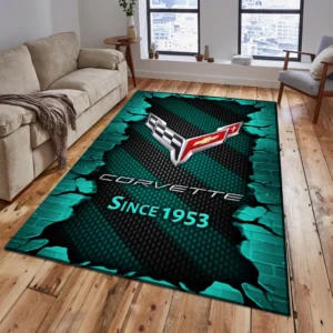 Chevrolet Corvette Rug, Gift For Chevrolet Corvette Lovers, Gift For Him, Husband, Boyfriend CAR18403172518 - Cyan