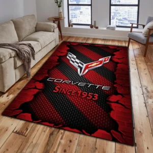 Chevrolet Corvette Rug, Gift For Chevrolet Corvette Lovers, Gift For Him, Husband, Boyfriend CAR18403172518 - Red