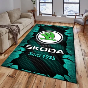Skoda Rug, Gift For Skoda Lovers, Gift For Him, Husband, Boyfriend CAR18403172581 - Cyan