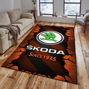 Skoda Rug, Gift For Skoda Lovers, Gift For Him, Husband, Boyfriend CAR18403172581 - Orange