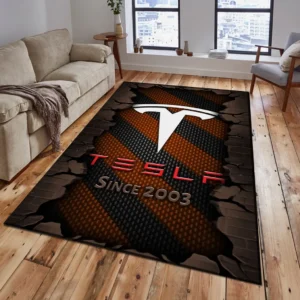 Tesla Rug, Gift For Tesla Lovers, Gift For Him, Husband, Boyfriend CAR18403172586 - Brown