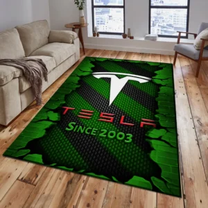 Tesla Rug, Gift For Tesla Lovers, Gift For Him, Husband, Boyfriend CAR18403172586 - Green