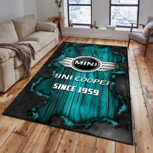 Mini Cooper Rug, All Over Print Rug Mini Cooper CAR19503182544 - Cyan