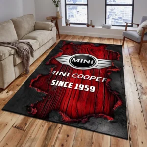 Mini Cooper Rug, All Over Print Rug Mini Cooper CAR19503182544 - Red
