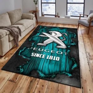 Peugeot Rug, All Over Print Rug Peugeot CAR19503182550 - Cyan
