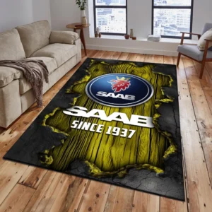 SAAB Rug, All Over Print Rug SAAB CAR19503182558 - Yellow