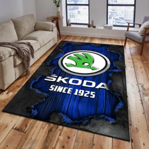 Skoda Rug, All Over Print Rug Skoda CAR19503182562 - Blue