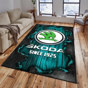 Skoda Rug, All Over Print Rug Skoda CAR19503182562 - Cyan