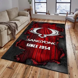 SsangYong Motor Rug, All Over Print Rug SsangYong Motor CAR19503182564 - Red