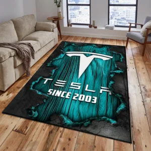 Tesla Rug, All Over Print Rug Tesla CAR19503182568 - Cyan