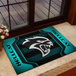 Dodge Challenger Hellcat Doormat, All Over Print Doormat Dodge Challenger Hellcat CAR1970319026 - Cyan