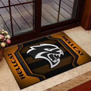 Dodge Challenger Hellcat Doormat, All Over Print Doormat Dodge Challenger Hellcat CAR1970319026 - Orange