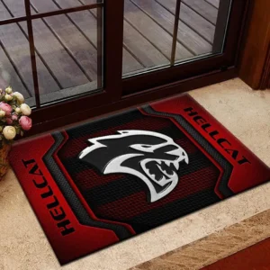 Dodge Challenger Hellcat Doormat, All Over Print Doormat Dodge Challenger Hellcat CAR1970319026 - Red