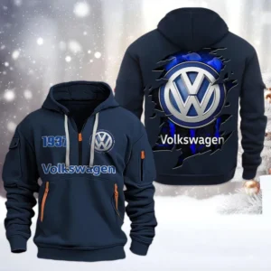 Volkswagen Half Zip Hoodie, All Over Print Half Zip Hoodies For Men CAR198032725 - Navy