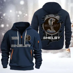 Shelby Half Zip Hoodie, All Over Print Half Zip Hoodies For Men CAR198032735 - Navy
