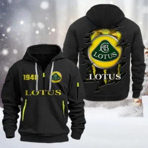Lotus Half Zip Hoodie, All Over Print Half Zip Hoodies For Men CAR198032736 - Black