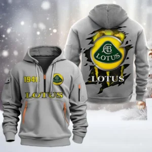 Lotus Half Zip Hoodie, All Over Print Half Zip Hoodies For Men CAR198032736 - Gray