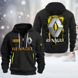 Renault Half Zip Hoodie, All Over Print Half Zip Hoodies For Men CAR198032737 - Black