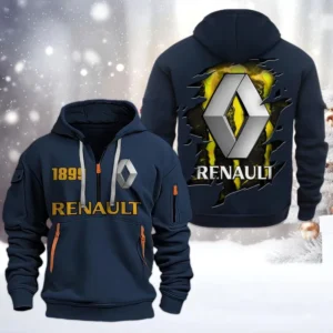 Renault Half Zip Hoodie, All Over Print Half Zip Hoodies For Men CAR198032737 - Navy